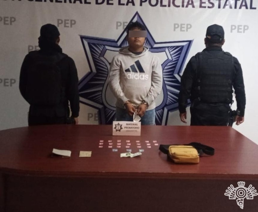 En flagrancia, Policía Estatal detiene a presunto&nbsp;narcovendedor